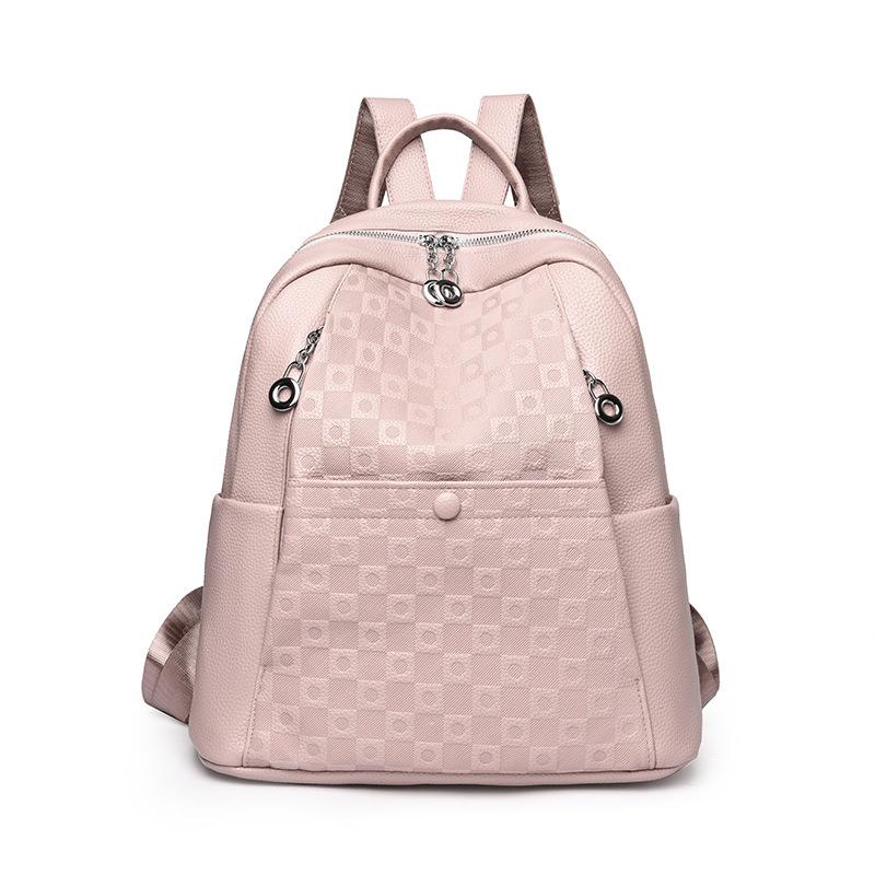 Schoolbag soft PU large-capacity bag women's 1011 spring new women's backpack is popular this year for casual women