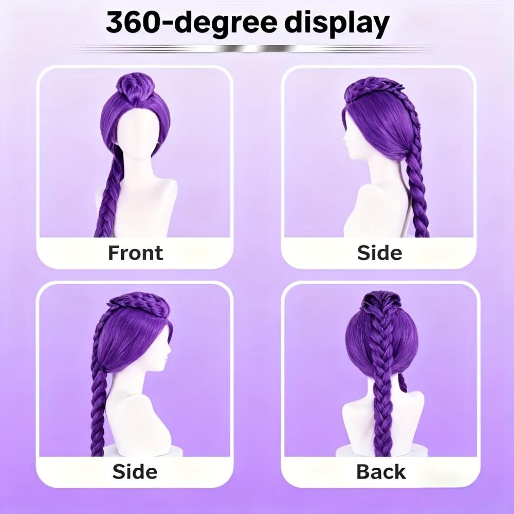 Kpop Demon Hunters Kids Girl Role-Playing Wig Rumi Purple Long Hair Party Role-Playing Prop  Cosplay