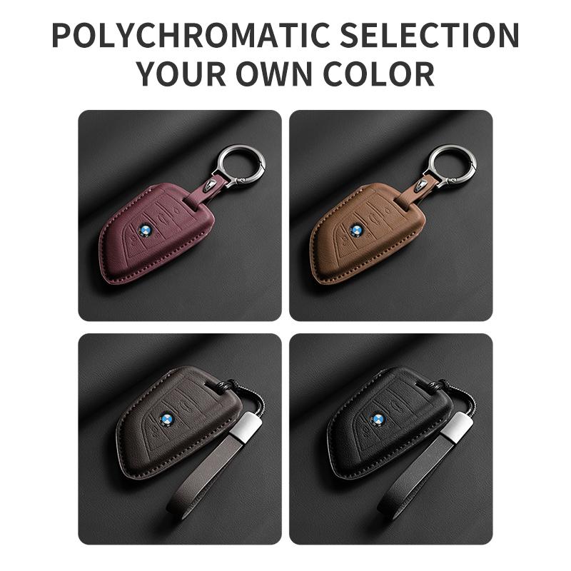 Leather Car Key Case Full Flip Shell For BMW 1 3 5 7 Series 320i 530i 550i F20 F15 F16 F48 G20 G30 G01 G02 G05 G11 X1 X3 X4 X5 NH8
