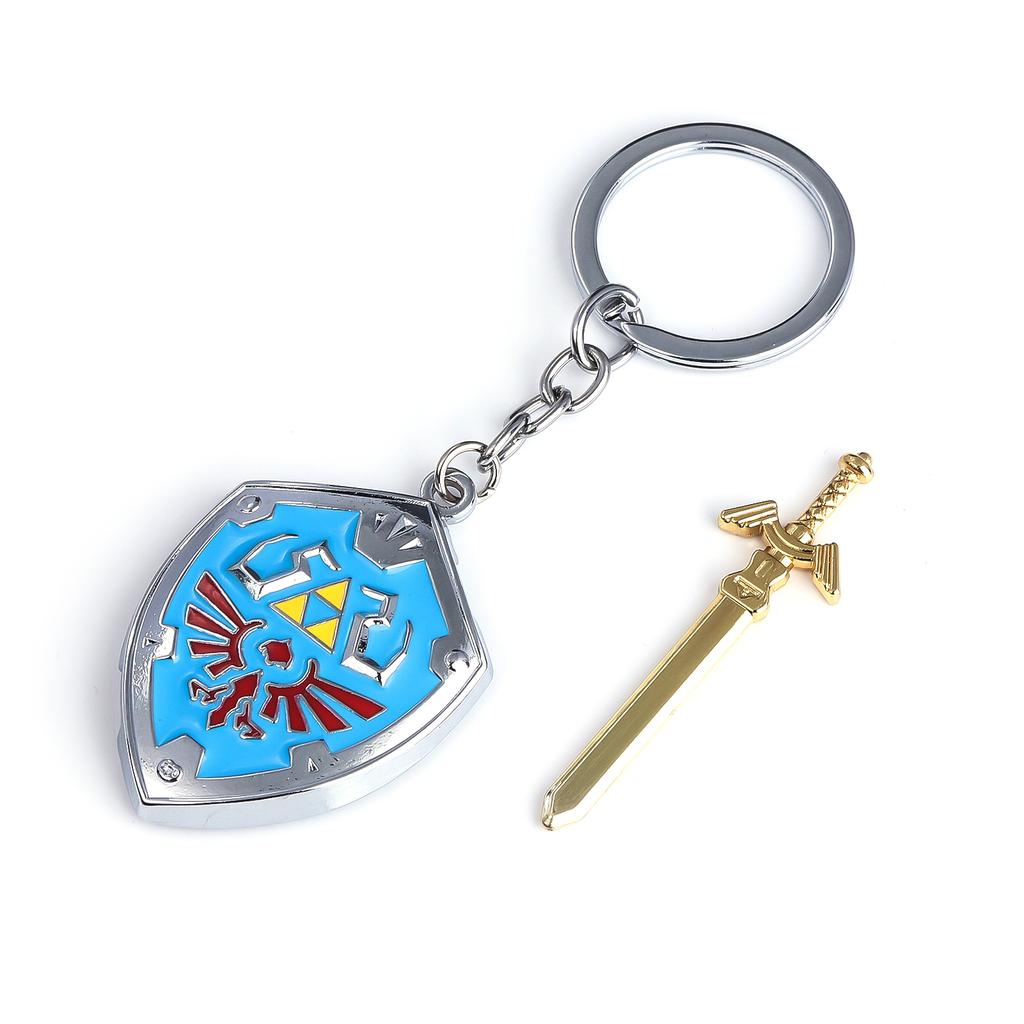 Game Sword And Shield Keychain Pendants Series Hylian Shield Master Sword Metal Pendant Game Peripheral Cosplay Props