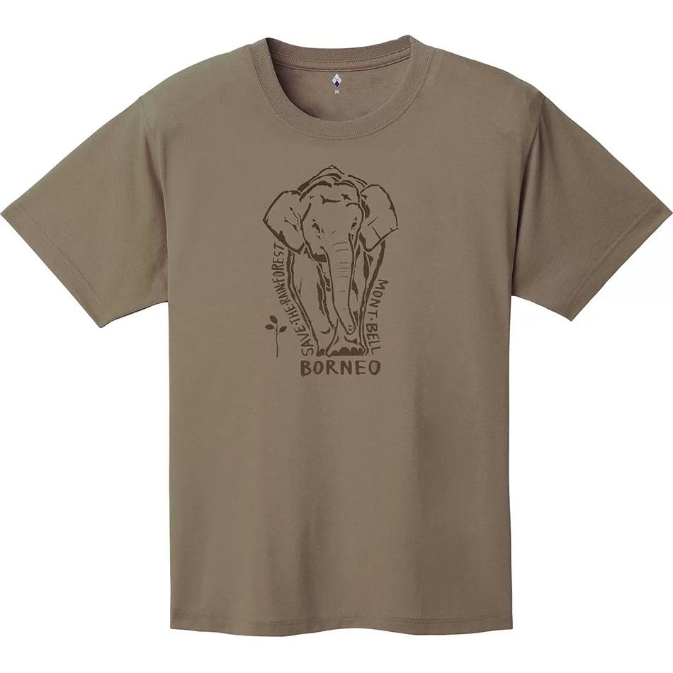 

MONTBELL Быстросохнущая футболка с круглым вырезом для кемпинга, дышащая, с принтом, с коротким рукавом, унисекс, коричневая M