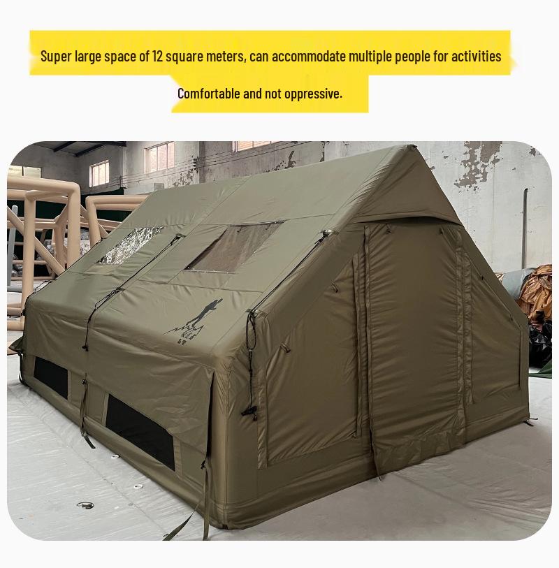 12 Sq. Meter Inflatable Tent - 600D Oxford Waterproof & Windproof Outdoor Camping Tent