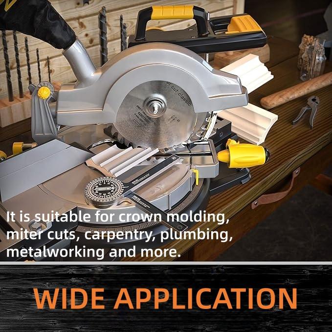 Miter Saw Protractor Inside & Outside Miter Angle Finder Angle Gauge Protractor for Carpenters, Plumbers and All Building Trades (Black)