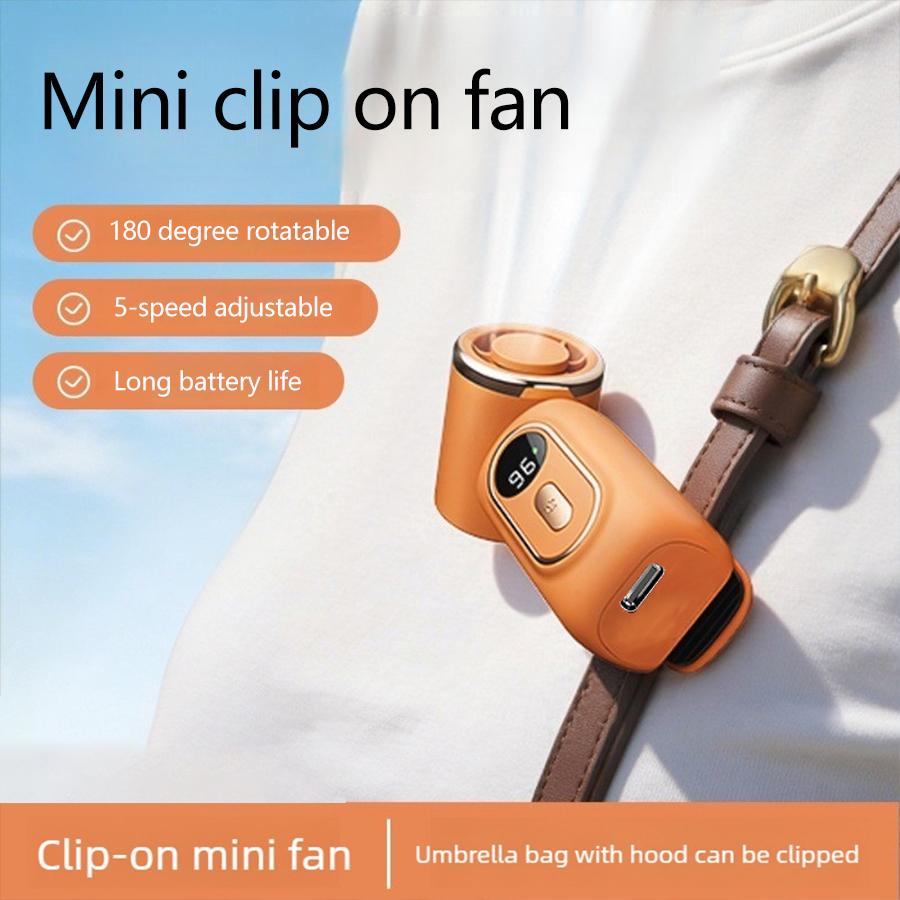 Ventilador de clipe rotativo portátil para exterior, ventilador de refrigeração pessoal potente portátil, pode prender em guarda-chuvas/mochilas/roupas/cintos