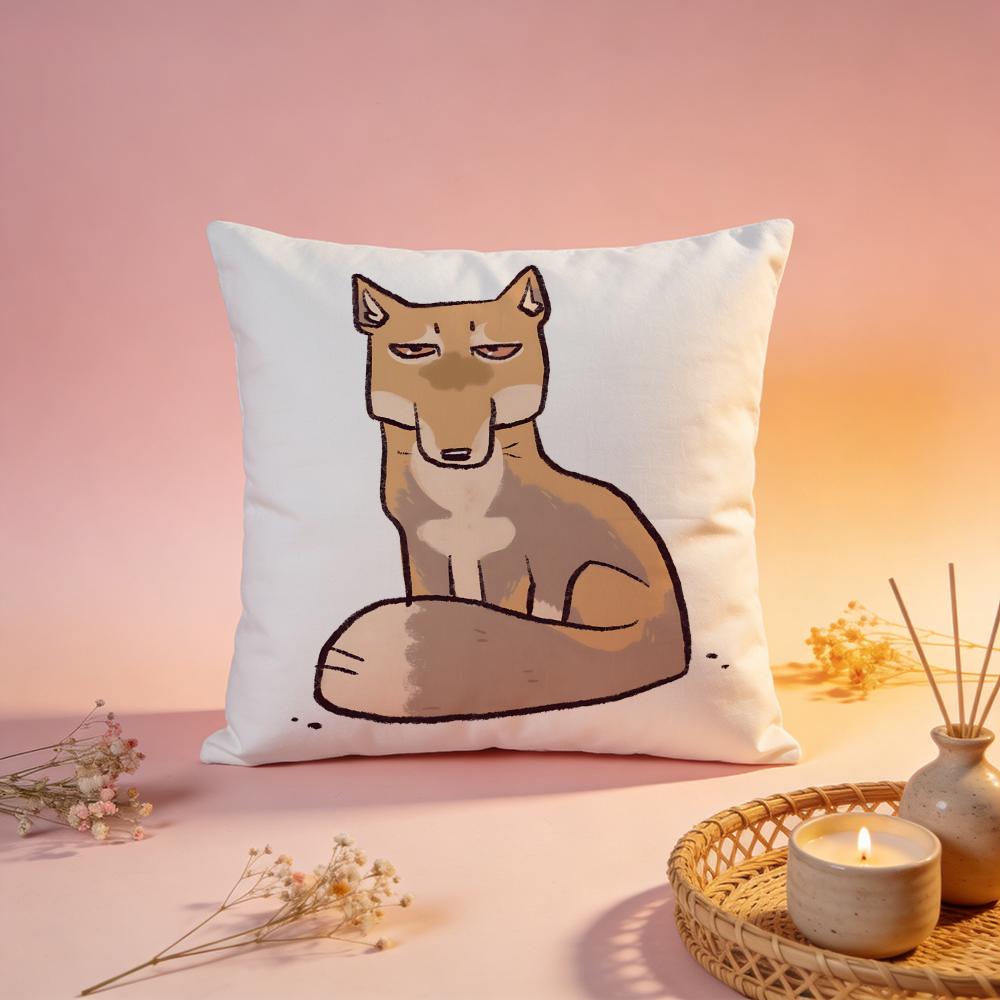 Cute Wild Tibetan Fox Art Cushion Cover Comfortable Durable Pillow Cover MultiScene for Home Office Car Sofa