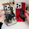 Black Horse Galloping Shockproof Phone Case for iPhone 17 Air 16 16E 15 Pro Max 14 Plus 13 Mini 12 Back Cover Anti Fall Fundas