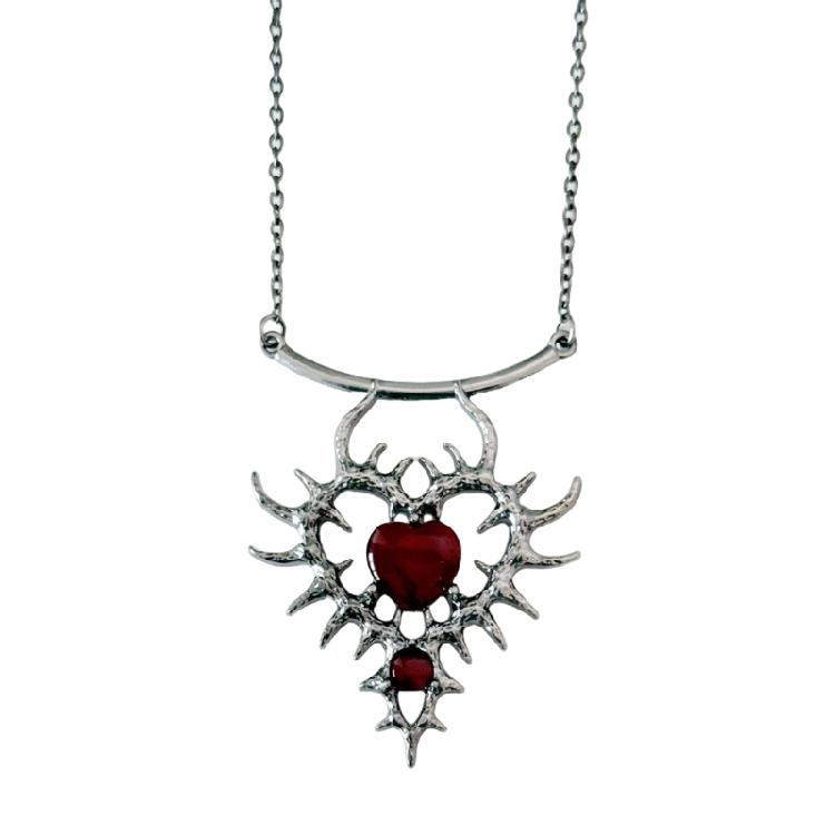 Trendsetting Rhinestones Encrusted Heart Necklace Fashion Accessory for Dates and Everyday Daily Use Casual Wear