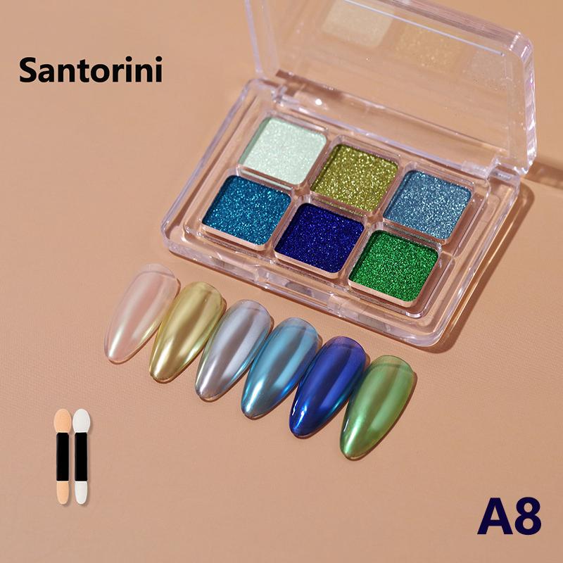 6 Colors Mirror Aurora Solid Nail Glitter Shine Nail Art Decorations Nail Charm Nail Decorations Nail Accessories