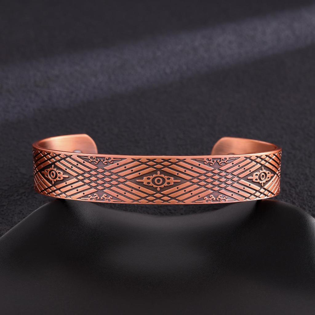 Purple Copper Magnet Bracelet - Adjustable Pure Copper Hand Jewelry