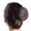 5Pcs Hair Net Rhinestone Decor Invisible Elastic Edge Hollow See-through Hair Fixing Anti-slip Ballet Dance