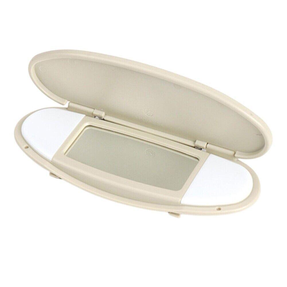 Sun Visor Mirror Cover 1 Pcs Beige Car Accessories