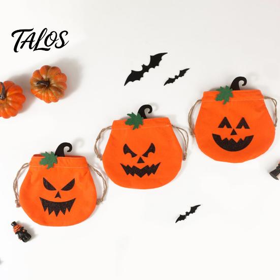 Durable Halloween Tote Drawstring Pumpkin Bag for Kids, Trick or Treat Candy Bag, Or Reusable Non Woven Fabric Goodie Party Favors Gift