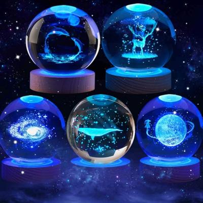 6CM 3D Kristal Küre Kristal Gezegen Lazer Kazınmış Güneş Sistemi Astronomi Küre Doğum Günü Hediyesi Cam Küre Küre Ev Dekorasyonu