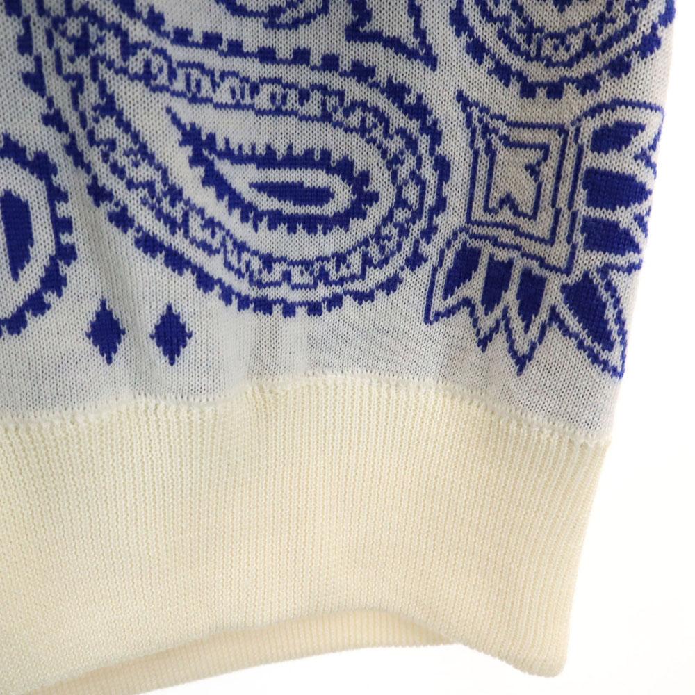 unused PHENOMENON wool Paisley Pattern Long sleeve sweater L white knit Women Used