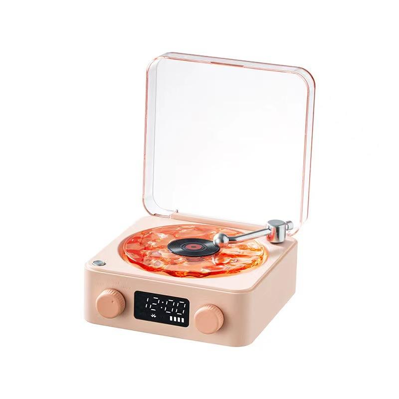 Retro White Noise Bluetooth Speaker Wireless Small High Pitched Vinyl Record Player Desktop Outdoor Home Mobile and Portable
