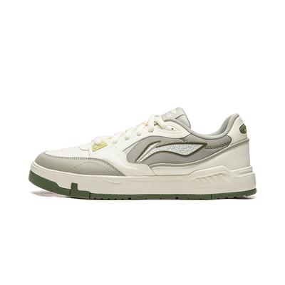 Li Ning Common 80s Skateboard Shoes Men's Low Top Ecru/Dust Gray Green AGCW135-2