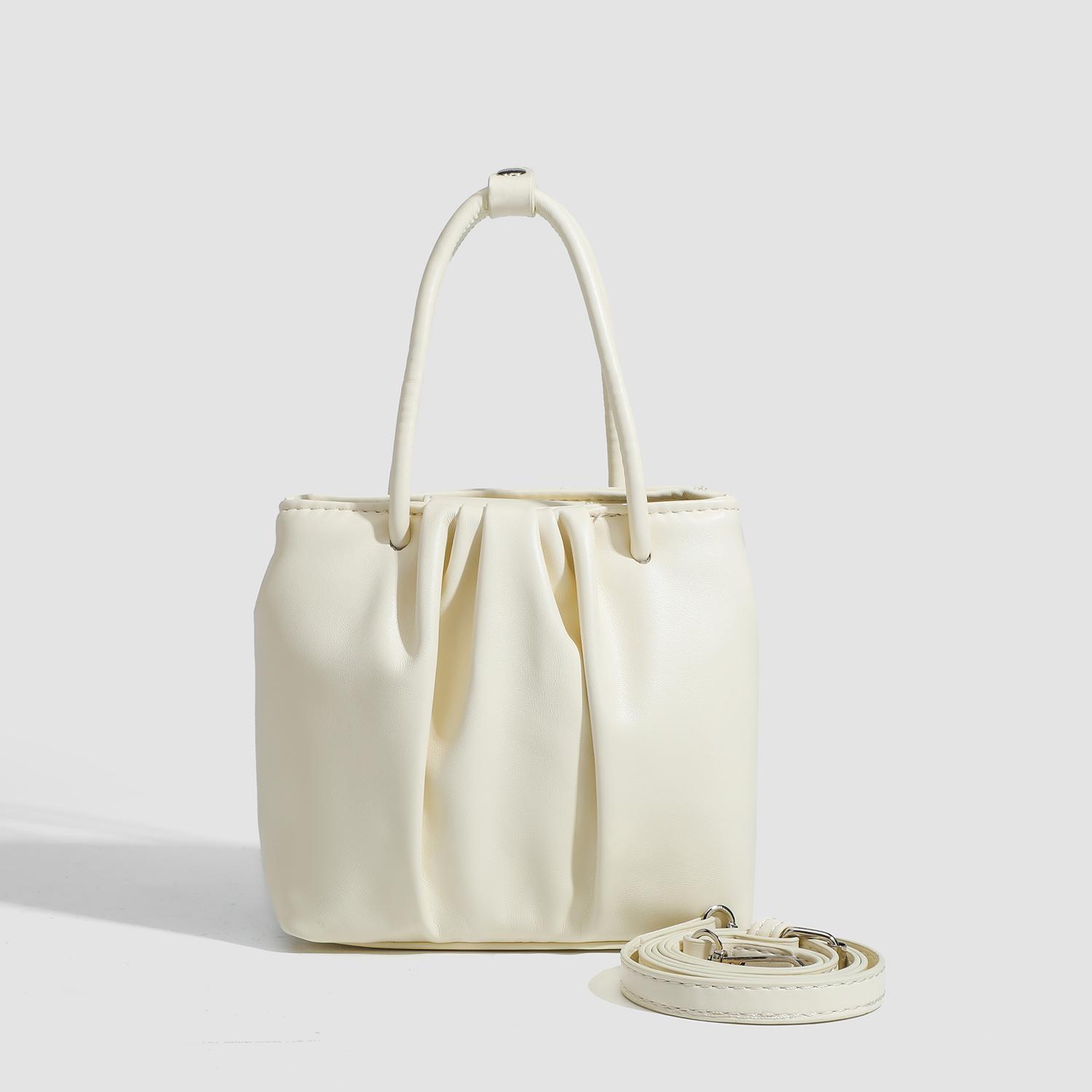 

Сумка жіноча нова складна модна багатоцільова повсякденна корейська версія маленької квадратної сумки сумка-відро ніша проста сумочка білий