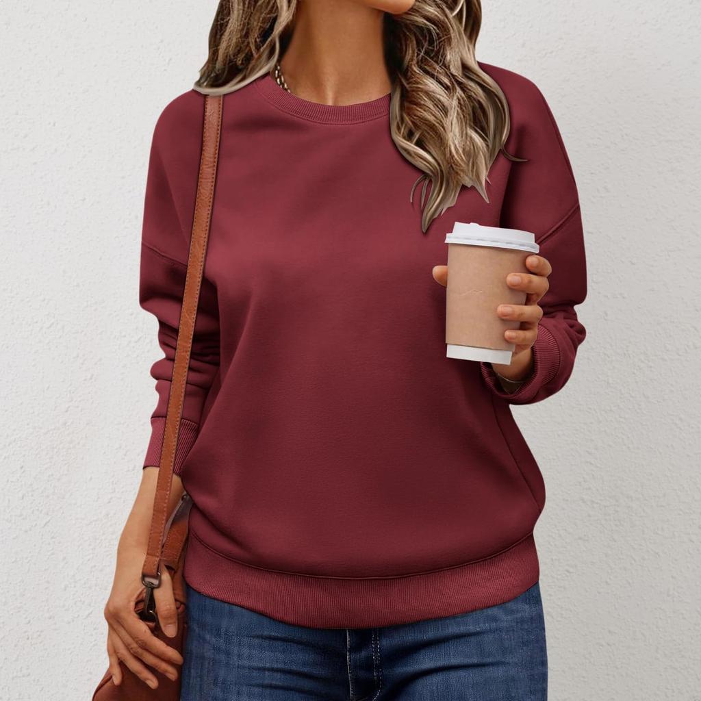 Women's Solid-color Fashionable Long-sleeved Top Hoodie
