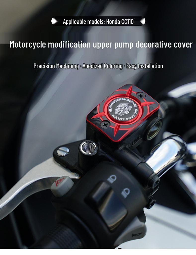 Motorcycle Oil Pump Cover & Brake Fluid Reservoir Cap for Honda Cub CC110