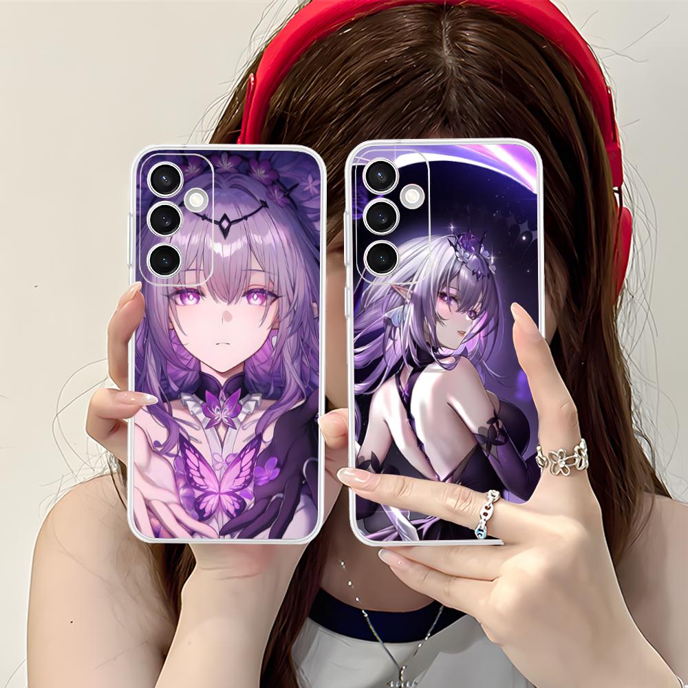 HSR Castorice Clear Mobile Phone Case for Samsung Galaxy S25 S24 S23 S22 S21Plus FE Ultra Colorful Cover