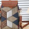 Retro Contrasting Color Women'S Bag Multi-Layer Practical Small Crossbody Bag Diamond Splicing Phone Bag Shoulder Bag