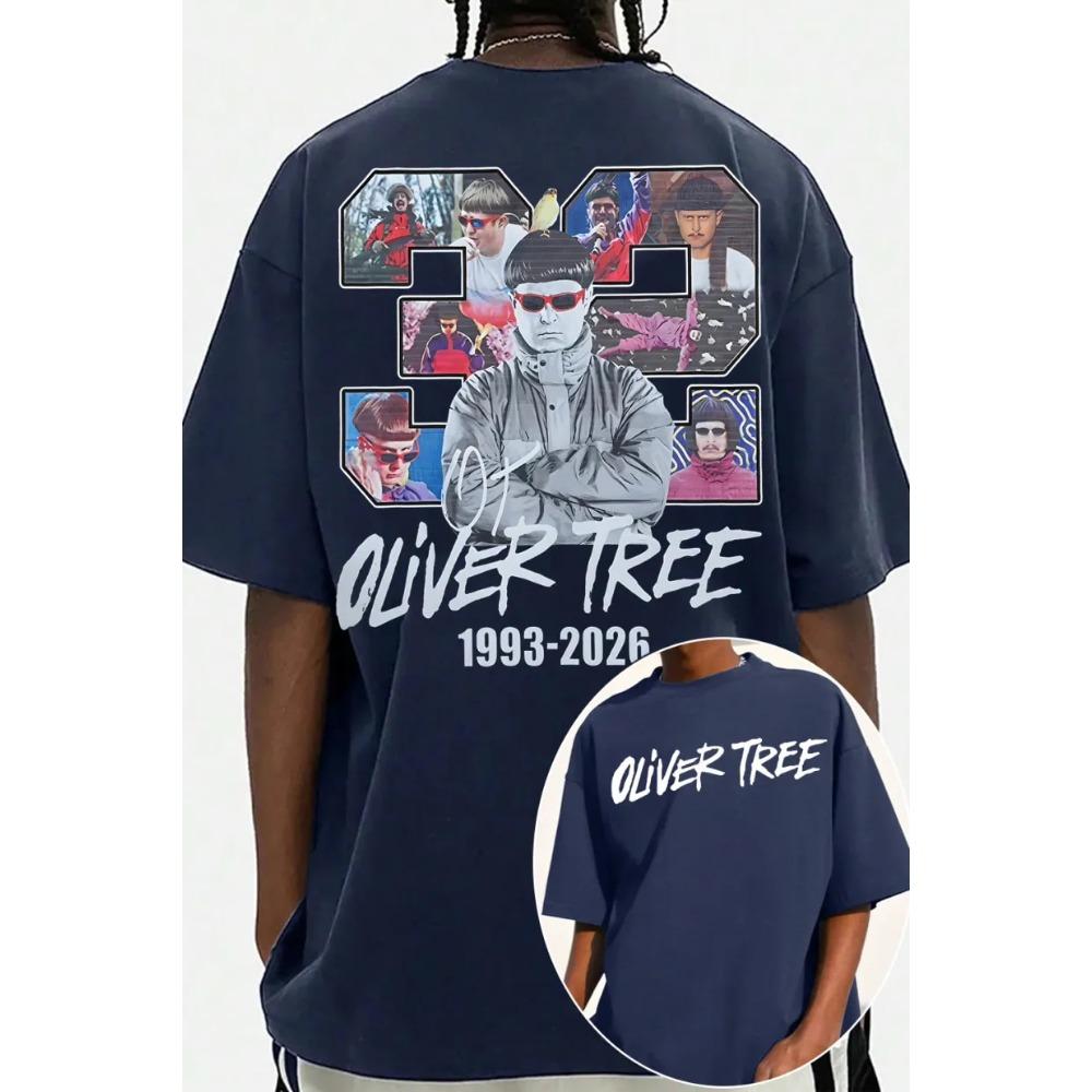 2026 Summer Hot Sale Rip Oliver Tree T-shirt Y2K Men Women Casual Harajuku T-shirt Hip Hop Streetwear Oversized T-shirt