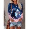 Ladies' Casual Long Sleeved Printed Fashionable T-shirt Streetwear