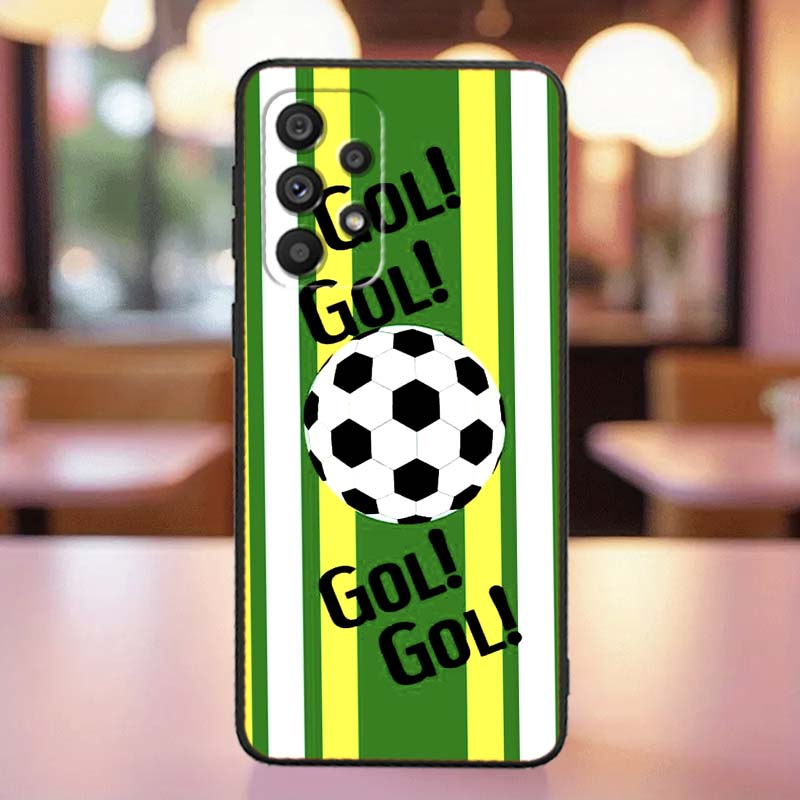Anime Football Design Phone Case For Samsung A41 A35 A34 A33 A32 A25 A24 A23 A21s A06 A05 A04 A03 Note 10 20 Ultra 5G Black