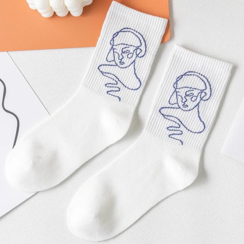 Lolita Socks Female Tube Ins Korea  Fashion Couple Blue Summer Crew JK Socks Women Men Harajuku Kawaii JK Socks