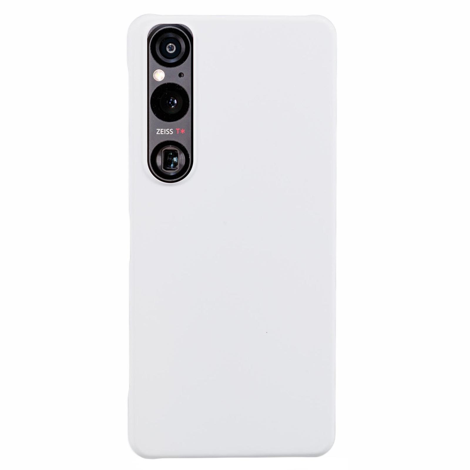 

For Sony Xperia 1 VI Incomplete Cover Case Skin-touch Matte Hard PC Phone Shell White