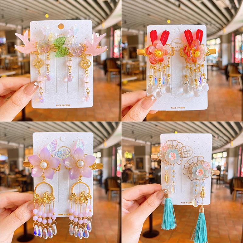 Antyczna zawieszka z frędzlami, spinka do włosów, akcesoria dziewczęce