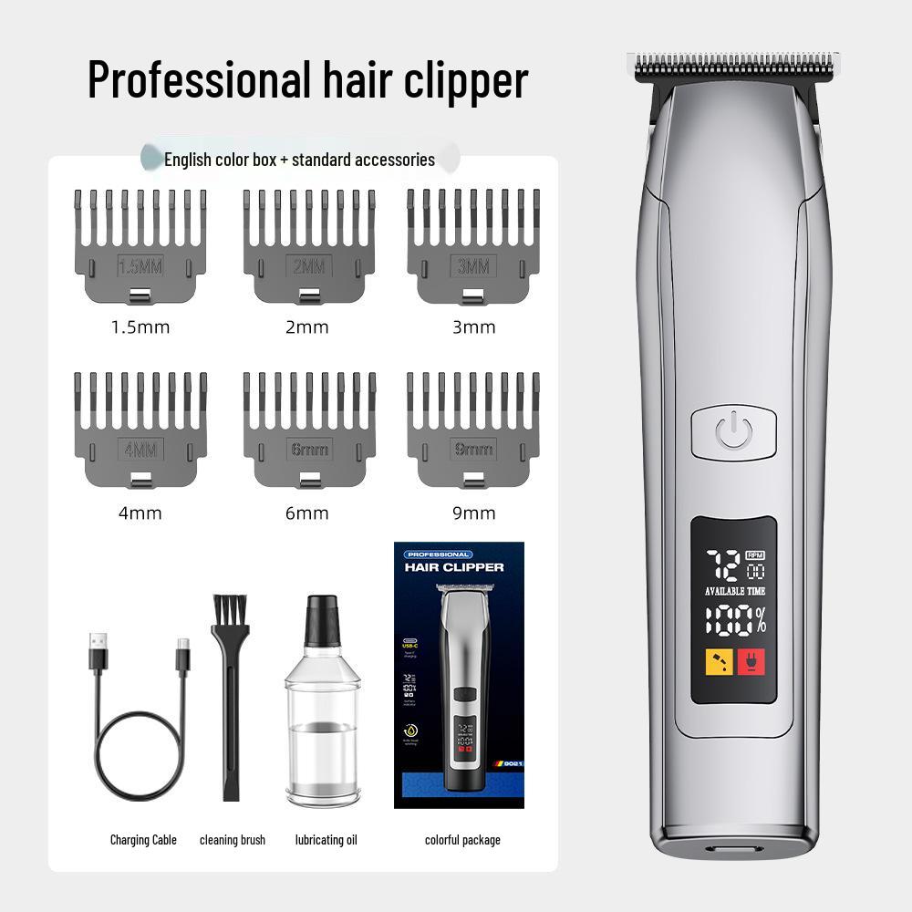 Waterproof Professional Hair Clipper: Quick Charge, Oil Head, Bald Head, Home Hairdressing Trimmer.