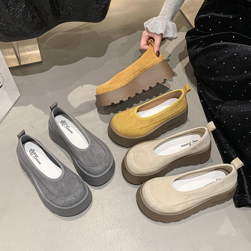 

Internet celebrity explosion Birkenstock single shoes women 2025 new loafers platform Korean version of round head muffin casual and comfortable wom 35