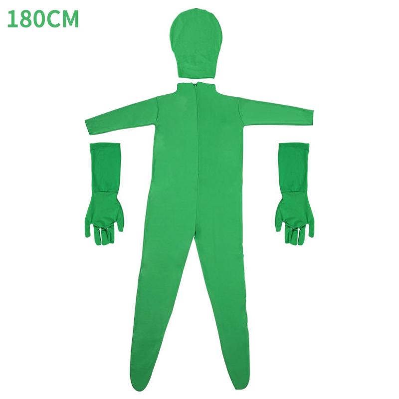 Unisex Adult Full Body Photography Chromakey Green Screen Costume 160-180cm Size Split Background For Photo And Video