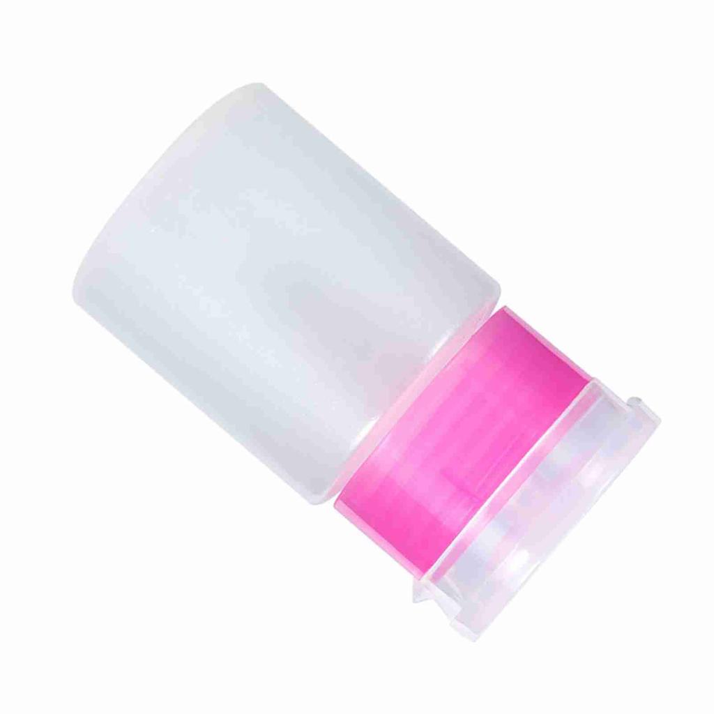 60ML Pump Dispenser Nail Art Polish Remover Alcohol Liquid Cleaner Handy Press Container (Pink)