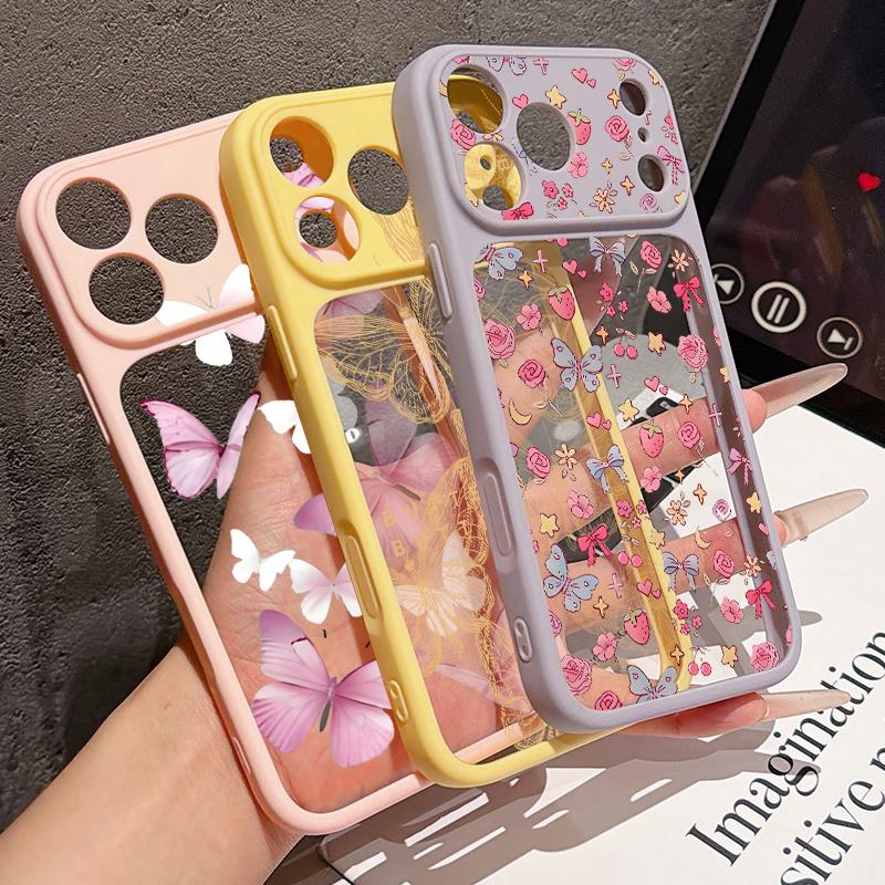 Fantastic Butterfly Print Case For iPhone 17 18 Pro Max For iPhone 16 15 14 13 Pro Max Hybrid TPU+PC Clear Back Hard Cover