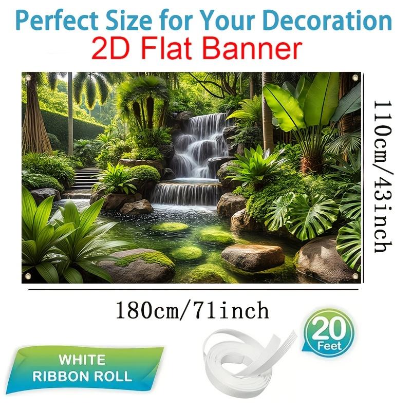1Pcs Lush Jungle Waterfall Landscape Pattern Decoration Background Nature Backdrop Decorations For Photo Studio Booth Party