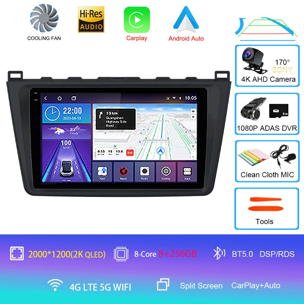 Android14 Carplay Auto Car Radio For Mazda 6 GH 2007 2008 2009 2010 2011 2012 Multimedia GPS Video Player Stereo 2din Head Unit