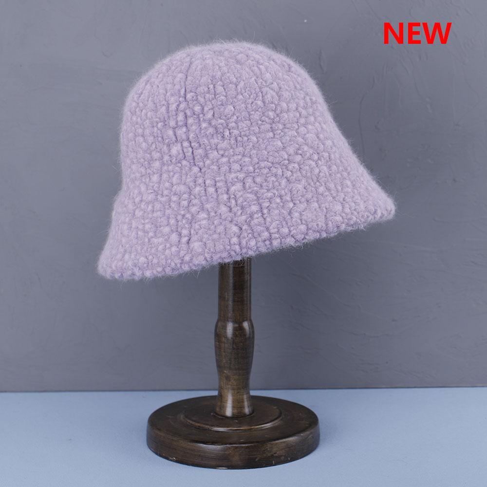 Hat Soft Women's Winter Bucket Hat Felt Lamb Wool for Girl Autumn and Winter Fashion Fur Panama Hip Hop Hat Off White Cap