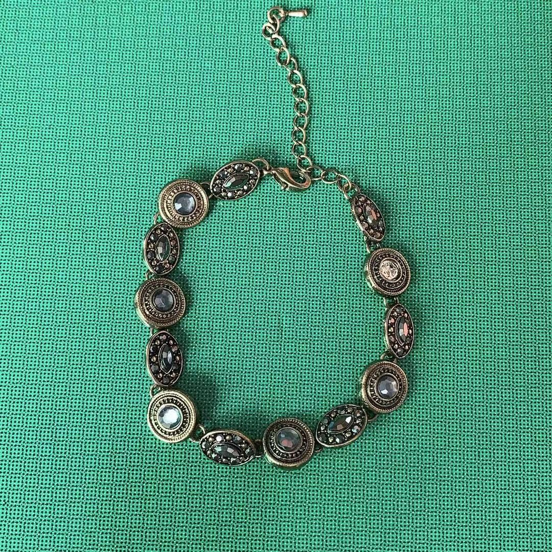 Старинный золотой ретро-средневековый чешский браслет с бриллиантами — фото 4