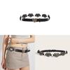 Retro Street Fashion Heart Pu Leather Belt With Metal Snap Closure For Women