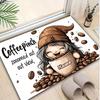 1PC Custom Name Coffee Pinch Gnome Beans Theme Floor Mat Ideal for Living Room, Game Rooms, Office, Bedroom,Floor Mat Playful Design