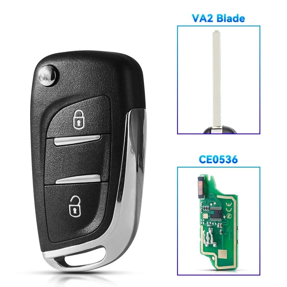 Modified 2/3 Buttons Filp Remote Key 433MHz ASK FSK For Citroen C1 C2 C3 C4 Berlingo Picasso Peugeot 207CC 307CC 407 ID46 Chip