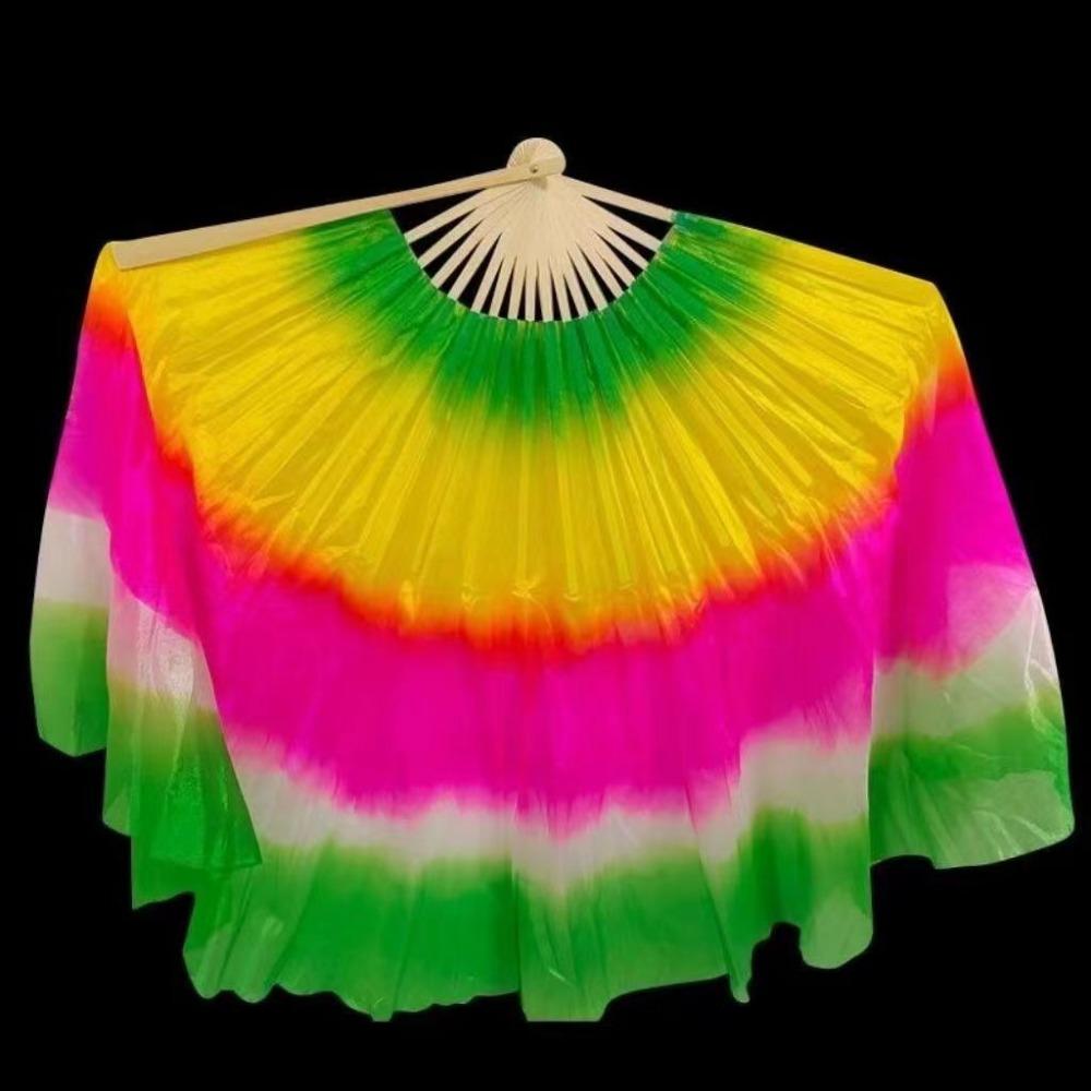 Colorful Kids Children Bamboo Fans 36cm Bamboo Hand Dye Adults Fan Veil Pairs Yangko Dance Tools