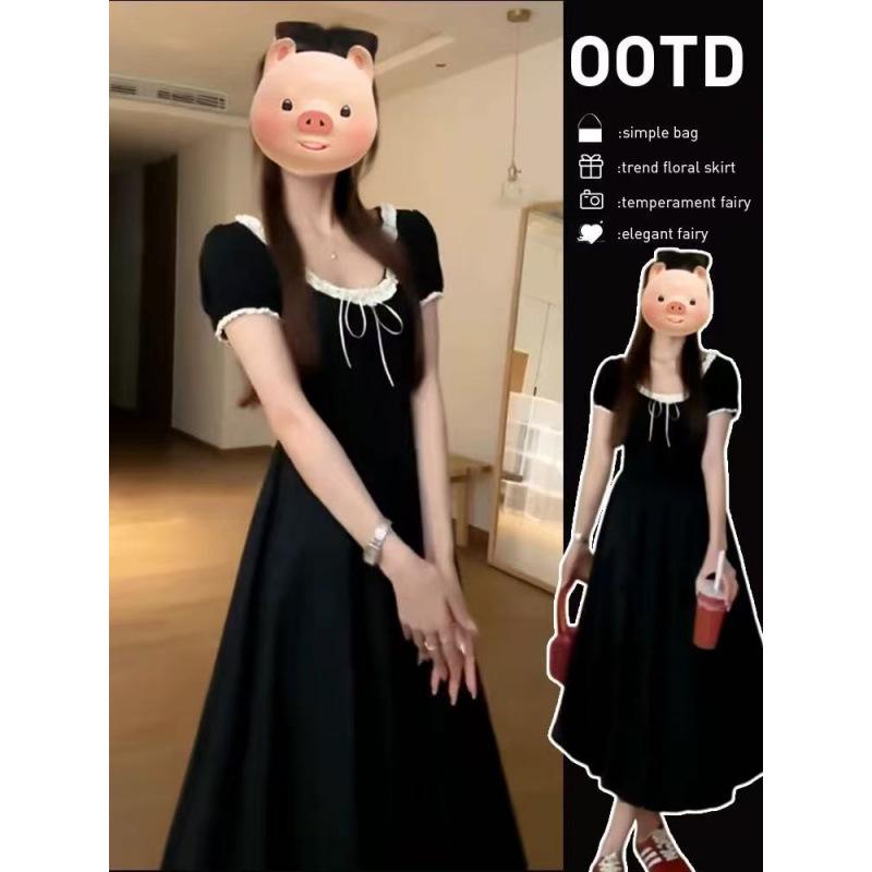 

Sweet Lace Maternity Black Flared Long Dress L чорний