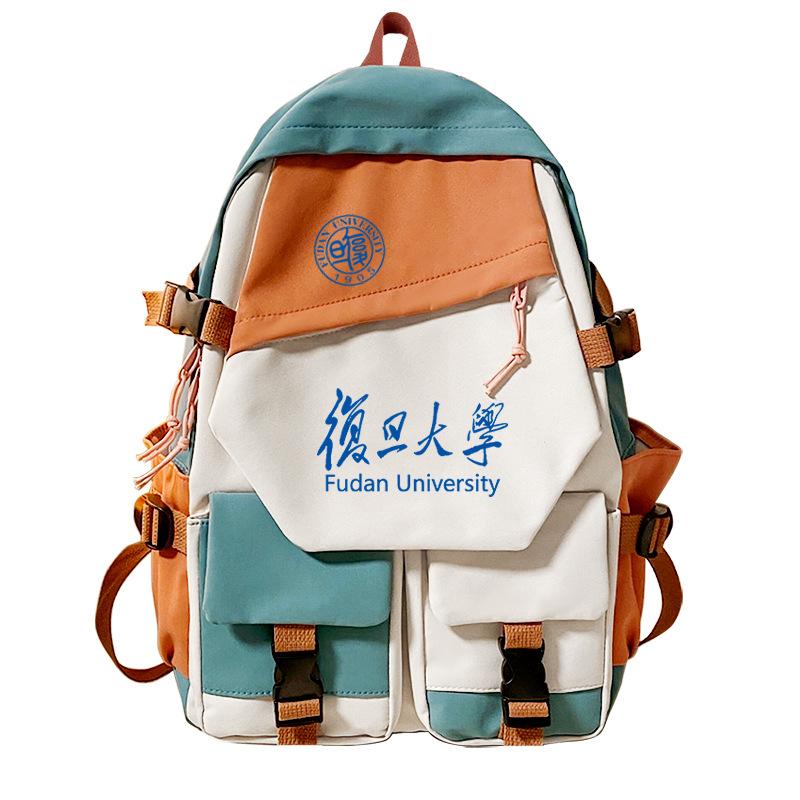 Famous school badge creative printing trend backpack campus students men's and women's leisure bags large capacity