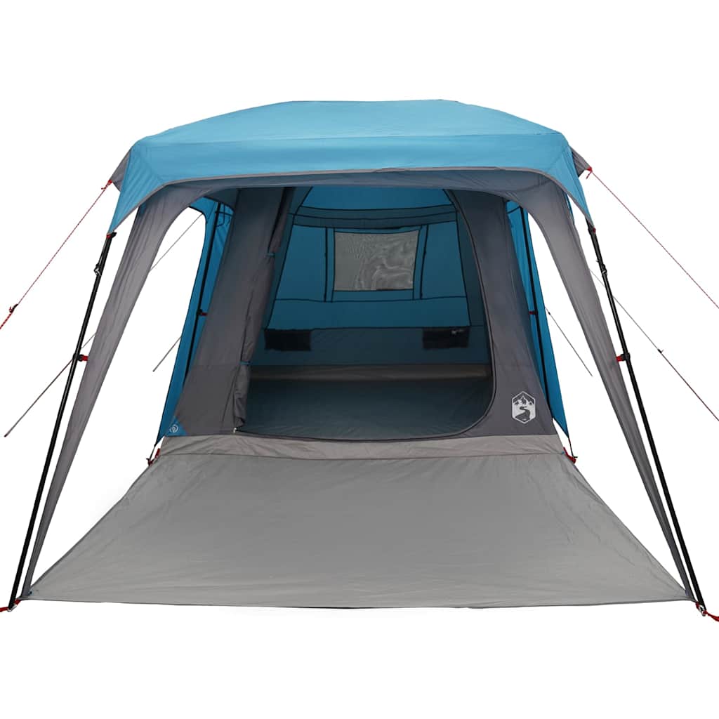 5 Person Camping Tent with Awning Blue Waterproof