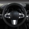 Elastic Stretch Steering Wheel Cover Without Inner Ring Fits 14.5-15in Steering Wheels, Wear-resistant Leather, Easy Carry