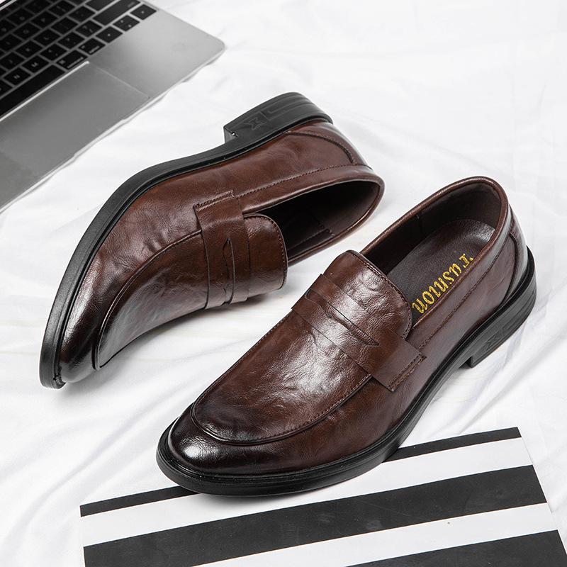 Fashion Men's PU Leather Oxford Shoes Autumn 2025 Slip-Resistant Breathable Comfort for Business Wedding Groom Retro Style luxury shoes