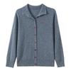 Puyuan Women's Pure Wool Lapel Knit Cardigan - Autumn/Winter Loose Fit Sweater Coat, Warm Slimming Style for Moms